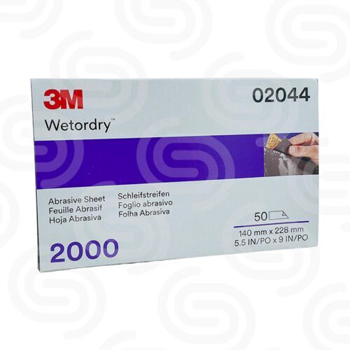 50x 3M 2044 Wetordry Nass-Schleifpapier P2000 230x138 mm
