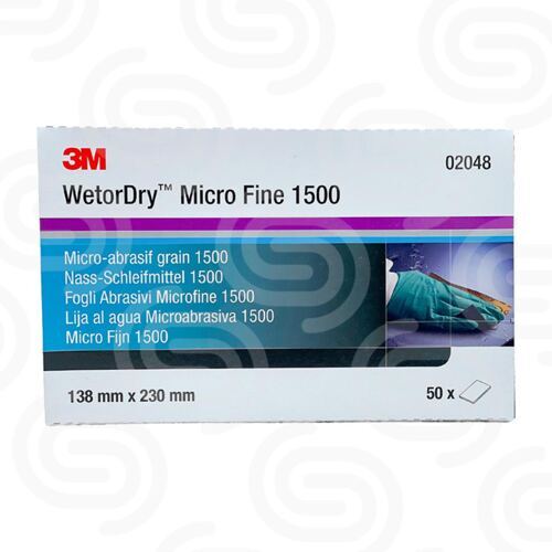 50x 3M 2048 Wetordry Nass-Schleifpapier P1500 230x138 mm