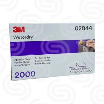 50x 3M 2044 Wetordry Nass-Schleifpapier P2000 230x138 mm