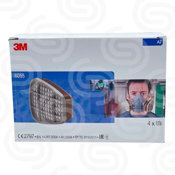 8x 3M 6055 Organic Vapour Filter A2 (ersetzt Art. 06915)