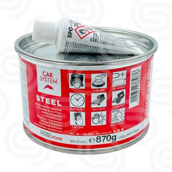 Carsystem STEEL Polyester Spachtel 138.587  inkl. Härter - 0.9 kg