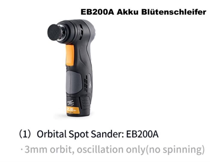 EB200A KIT 2x Akku / 1x Blütenschleifer ORBITAL Sander - 3mm